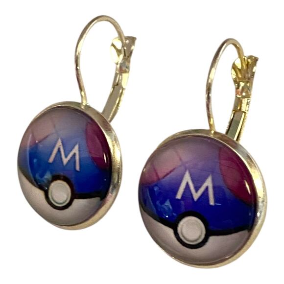 Pokémon Pokéball Dangle Earrings – Gamer Jewelry Gift – Geek Chic – NEW - Picture 1 of 4